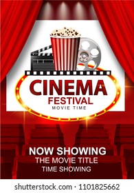 Movie Night Concept Creative Template Cinema Stock Vector (Royalty Free ...