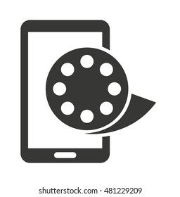 cinema online with smartphone vector illustration design
