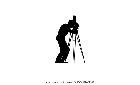 Cinema operator silhouette, high quality vector