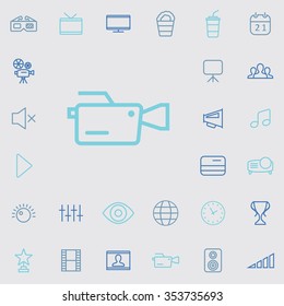 cinema outline, thin, flat, digital icon set for web and mobile