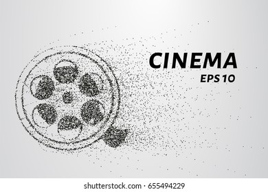 Cinema of the particles. Cinema consists of circles and points. Vector illustration