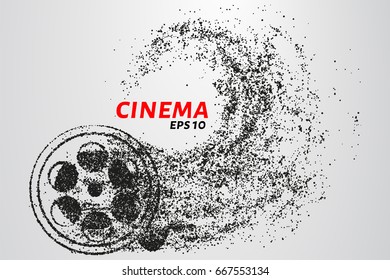 Cinema of the particles. Cinema consists of circles and points. Vector illustration