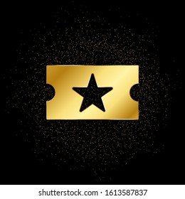 cinema, party, ticket gold icon. Vector illustration of golden particle background.