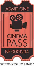 Ilustración vectorial de boletos de pase de cine