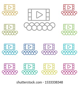 Cinema, people, hall, screen multi color icon. Simple thin line, outline vector of cinema icons for ui and ux, website or mobile application
