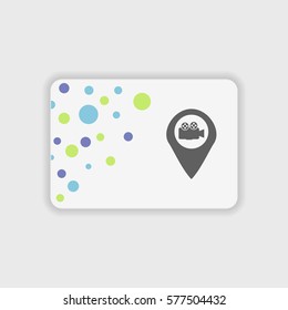 Cinema pin icon illustration isolated vector sign symbol