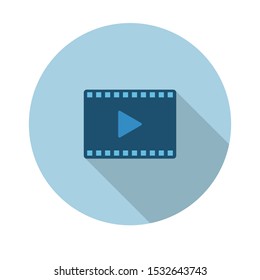cinema play flat icon.Vector illustration in a simple style with a falling shadow. 10 eps.