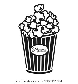 Cinema popcorn box icon. Simple illustration of cinema popcorn box vector icon for web design isolated on white background