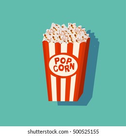 Cinema Popcorn Cartoon Isolated Illustration