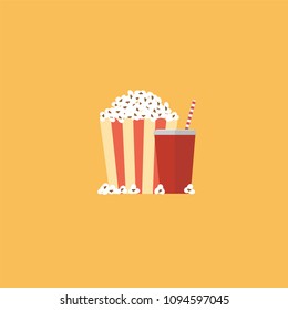cinema popcorn cola concept vector