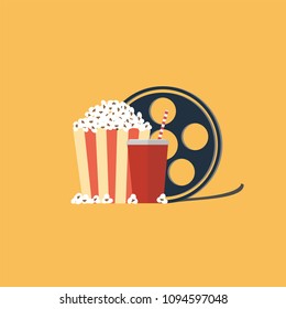 cinema popcorn cola concept vector