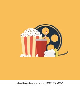 cinema popcorn cola concept vector