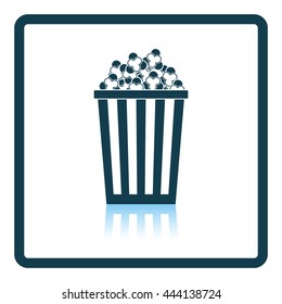 Cinema popcorn icon. Shadow reflection design. Vector illustration.