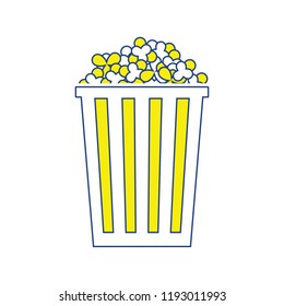 Cinema popcorn icon. Thin line design. Vector illustration.