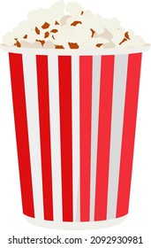 Cine popcorn, ilustración, vector sobre fondo blanco.
