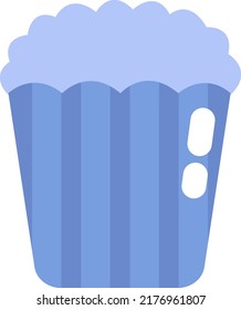 Cinema popcorn, illustration, vector on a white background.