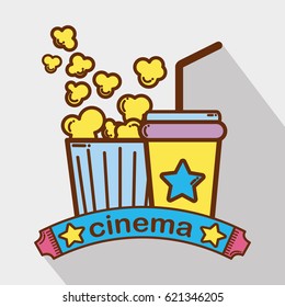 cinema with popcorn soda beverage