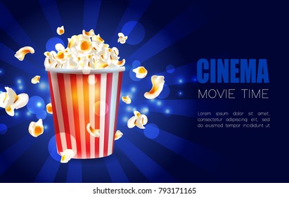 Cinema poster design. Vector template banner.