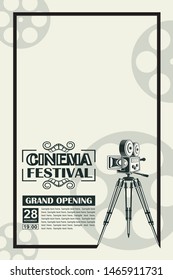 Kino-Poster mit Retro-Kamerashintergrund