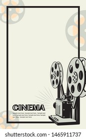 Kino-Poster mit Retro-Kamerashintergrund