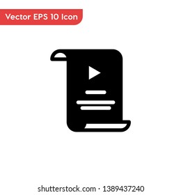 Cinema poster, script fill vector icon