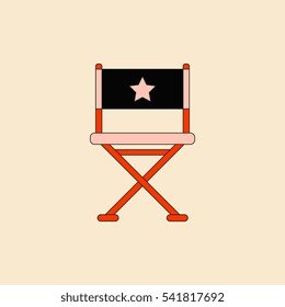 cinema producer seat Vector illustration in flat style Movie director chair