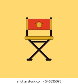 cinema producer seat Vector illustration in flat style Movie director chair