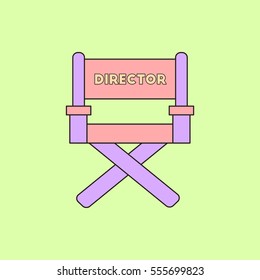 cinema producer seat Vector illustration in flat style Movie director chair