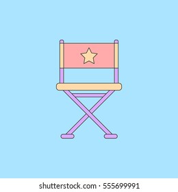 cinema producer seat Vector illustration in flat style Movie director chair