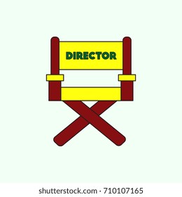 cinema producer seat Vector illustration in flat style Movie director chair