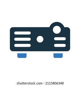 Cine, icono del proyector. Ilustración vectorial simple editable.