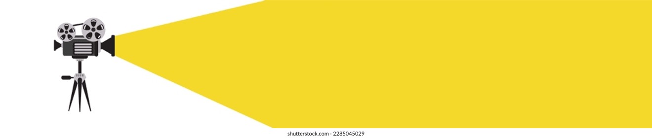 Cinema projector on poster. Vector