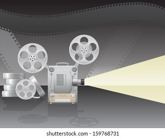 cinema projector vector illustration on abstract background