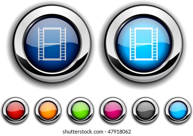 Botones realistas de cine. Ilustración vectorial.