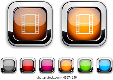 Cinema realistic icons. Empty buttons included.