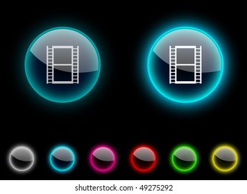 Iconos realistas del cine. Botones vacíos incluidos.