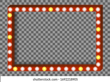Kinorealistische Hintergrundgrafik der Lichtkarte, Vektorillustration Premium Symbol Vintage Casino, Dekoration Neon-Template-Werbung