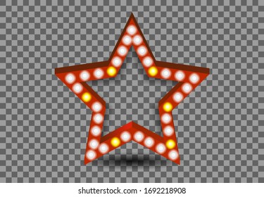 Cinema realistic lighting card background illustration, vector premium symbol vintage casino, decoration neon template advertising