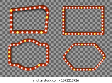 Cinema realistic lighting card background illustration, vector premium symbol vintage casino, decoration neon template advertising