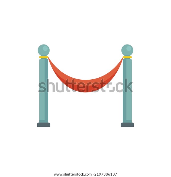 Cinema red barrier\
icon. Flat illustration of cinema red barrier vector icon isolated\
on white background