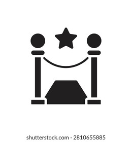 Cinema Red Carpet Filled Icon Vector Illustration
