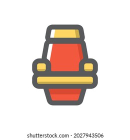 Cinema Red Chair Single Vector icon Cartoon illustration.