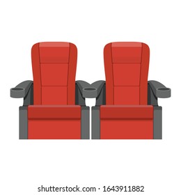 Cinema red velvet seats armchair.