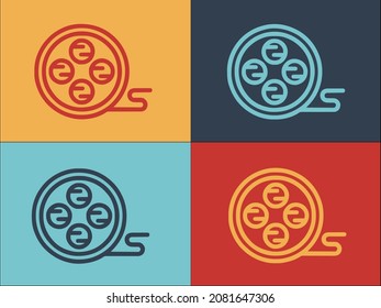 Cinema Reel Logo Template, Simple Flat Icon of cinema,reel,film