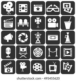 Cinema retro movies icons set. Template vector concept.