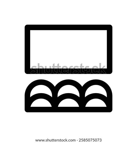 Cinema room. Editable stroke vector icon.