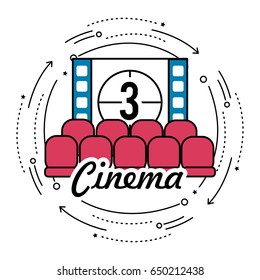 cinema room with film countdown number 3