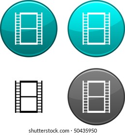 Cinema round buttons. Black icon included.