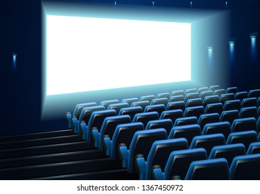 cinema screen in blue audience