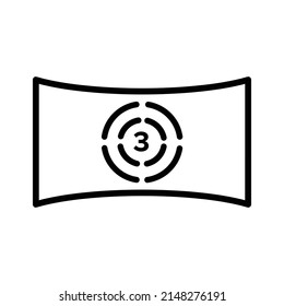 Cinema Screen Icon. Line Art Style Design Isolated On White Background
